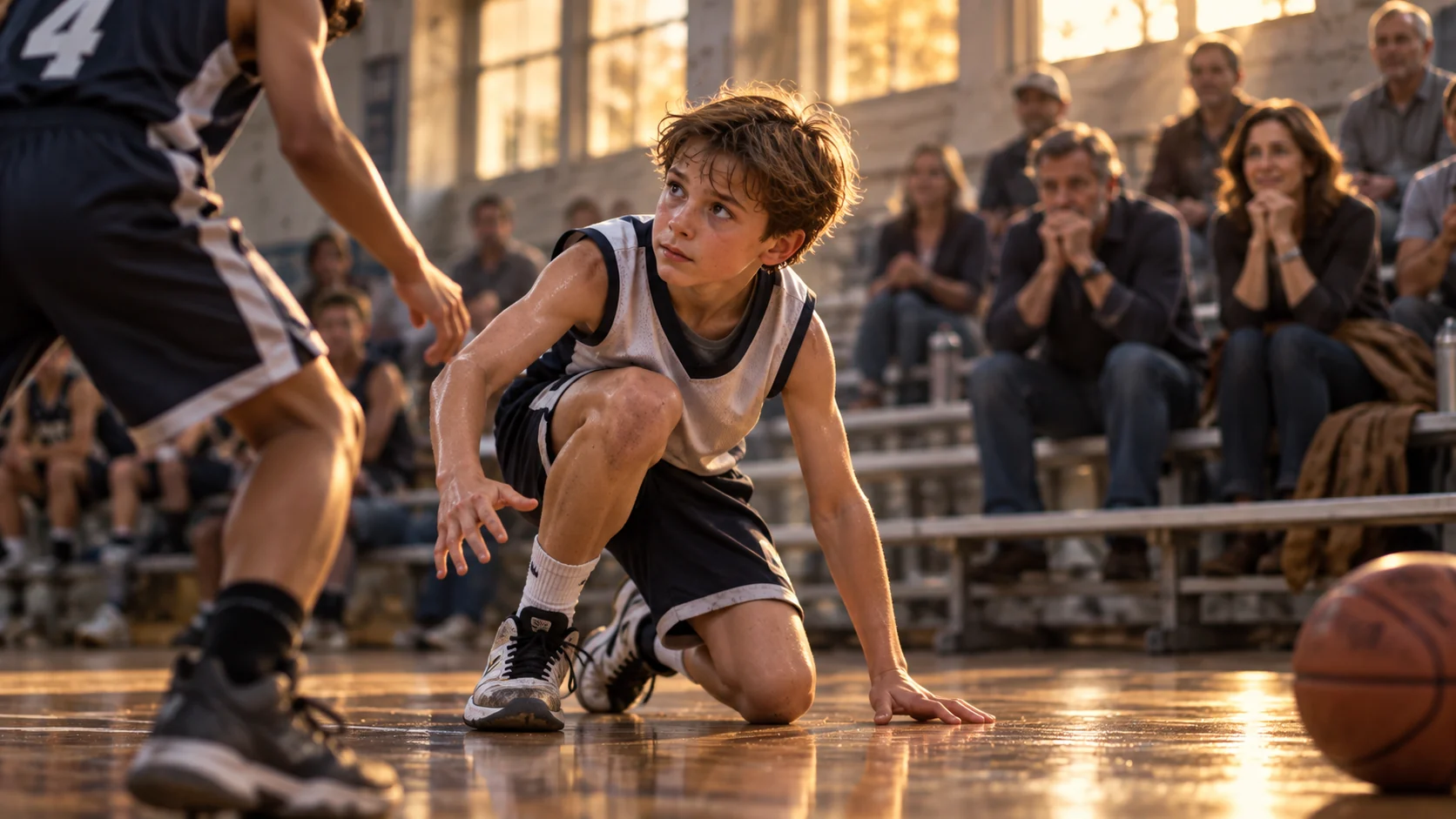 Junge beim Basketballspiel